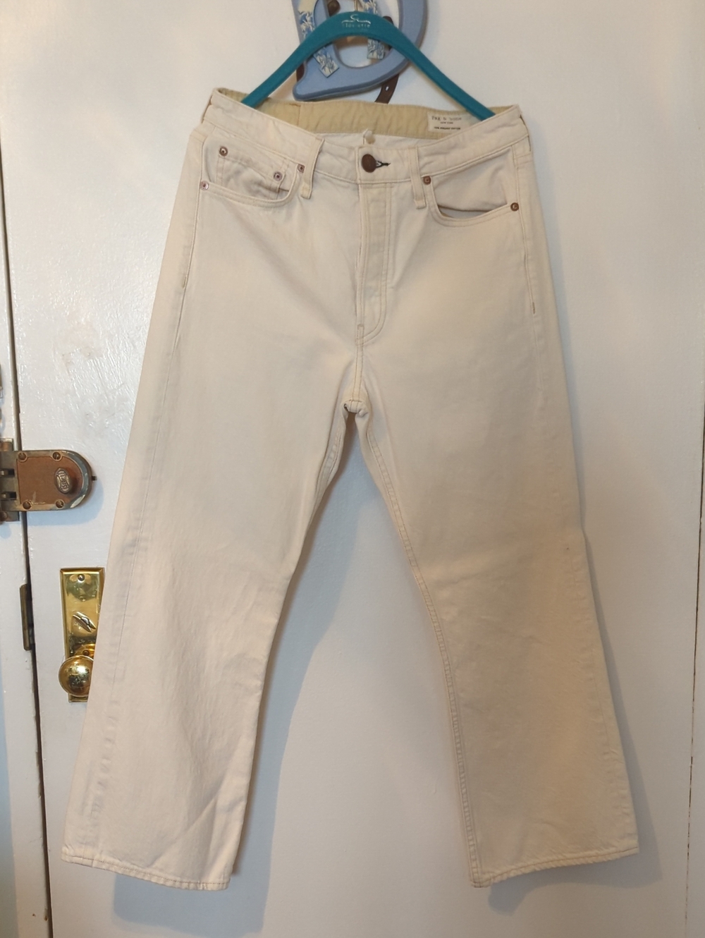 rag & bone Cream Wide-Leg Jeans